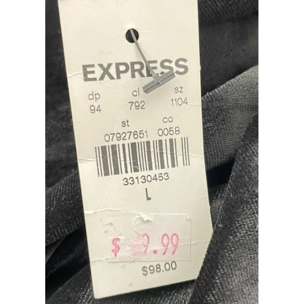 NWT Express Velvet  Black Romper Sheer Chiffon Sleeves Party Large